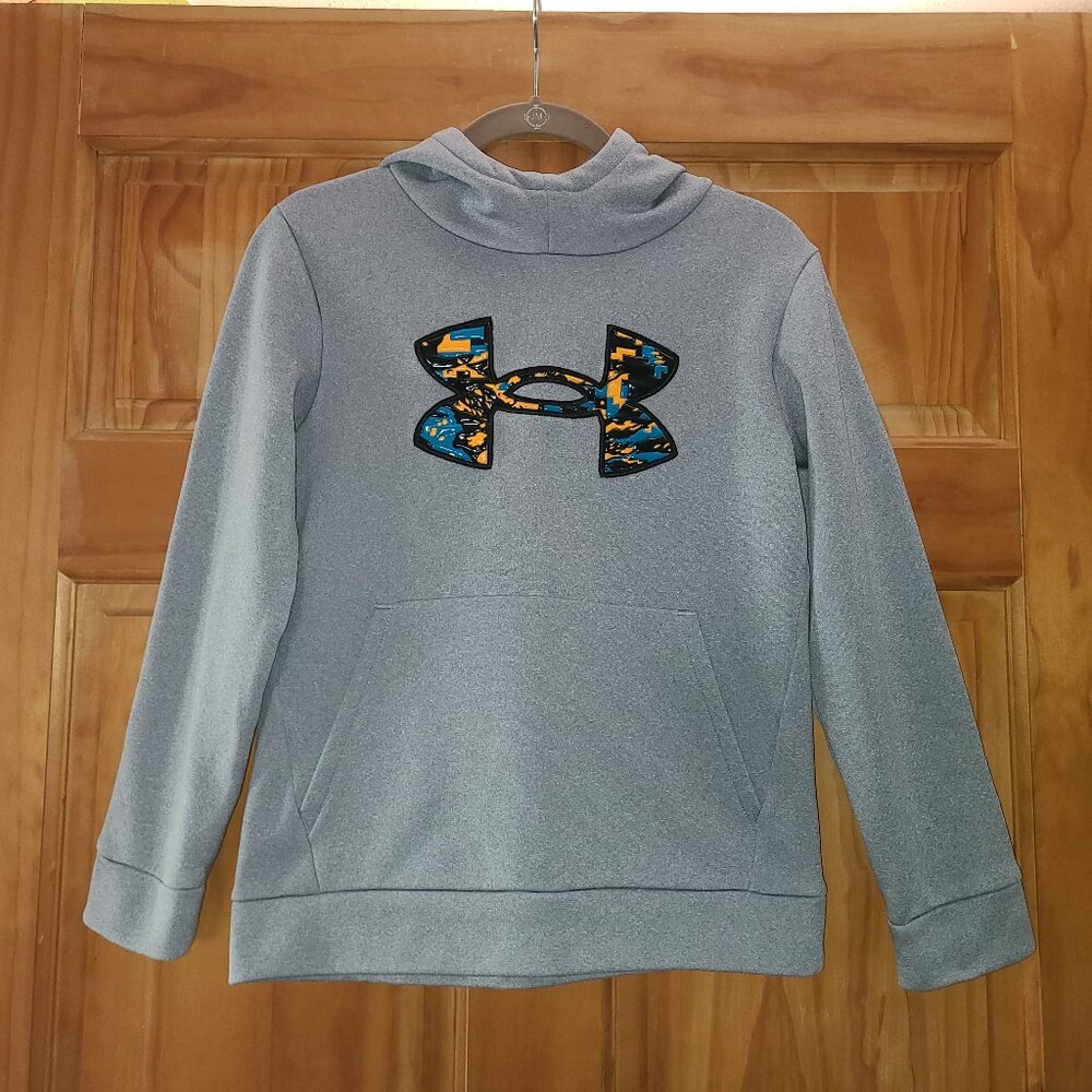 Boys Under Armour Gray Loose Hooded Sweatshirt